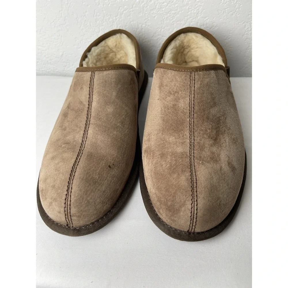 UGG Scuff Romeo ll Slippers Men's Size 11 Chestnut Suede Leather Fur Lined